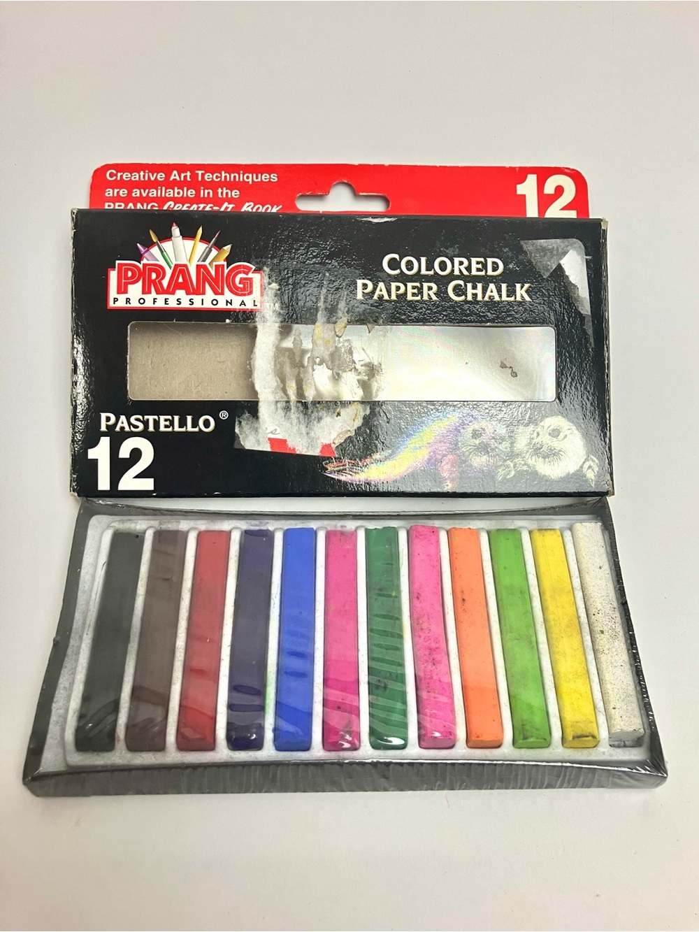 Sealed Pack of 12 Prang Professional Pastello Colored Paper Chalk Made in USA